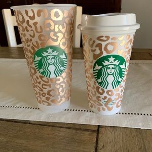 Rose Gold Cheetah Starbucks Cups!